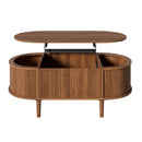 Mesa de Centro Elevatória com Design Canelado Moderno