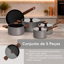 Conjunto de Panelas Brinox Ceramic Life Nox 5 Peças