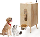 Estação de alimentação de madeira para cães com tigelas elevadas