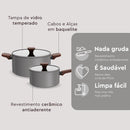 Conjunto de Panelas Brinox Ceramic Life Nox 5 Peças