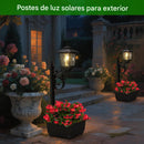 Vaso para Plantas com Poste de lâmpada solar
