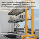Escorredor de louça premium em aço inoxidável 2 andares
