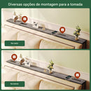 Mesa De Console Grleaf Com Altura Ajustável Com Tomadas