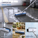 Escova de limpeza de pisos 3 em 1 DSV com dispensador de líquido, vassoura de empurrar com cabo longo