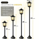 2 Unidades de Lâmpadas Solares de Poste de 63 Polegadas, Luzes de Poste para Exterior, Decorações de Natal, Luzes de Poste para Jardim, Pátio, Gramado, Caminho, Entrada, Porta da Frente/Traseira, Branco Quente, Lâmpada Substituível