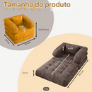 Sofá-Cama Dobrável Individual com Encosto e Almofada