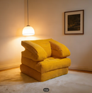 Sofá-Cama Dobrável Individual com Encosto e Almofada