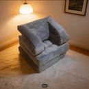 Sofá-Cama Dobrável Individual com Encosto e Almofada