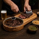 Gamela Com Tampa De Vidro E Tábua De Churrasco