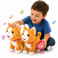 Kit 2 Gatinhos de Pelucia Laranja e Cinza com Som e Movimento