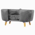 Poltrona Cama Pet Hanna Estofada Tecido Veludo Divini Decor