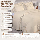 Kit Edredom Bordado 100% Algodão 180 Fios