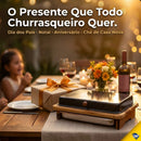 Tábua de Corte para Churrasco em Madeira Teca com Gaveta de Alumínio para Carnes e Petiscos